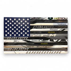 Custom American Hockey Flag – Reclaimed Hockey Stick Art
