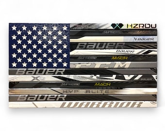 Custom American Hockey Flag – Reclaimed Hockey Stick Art