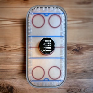 Hockey Rink Cribbage Board | Frosted Acrylic Ice Rink | Red & Blue Lines | Hidden Peg Storage | Custom Hockey Puck Options | SHIPS 2-3 Days