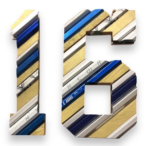Custom Lacrosse Numbers, Letters or Symbols Made With Salvaged LAX Sticks, Custom Size Options and Laser Etching - Seniors, Coaches, Players
