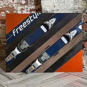Colorado Downhill or Cross Country Ski State Sign | Salvaged Skis | Distressed Barn Wood | Custom Colors & Size Options | Personalization