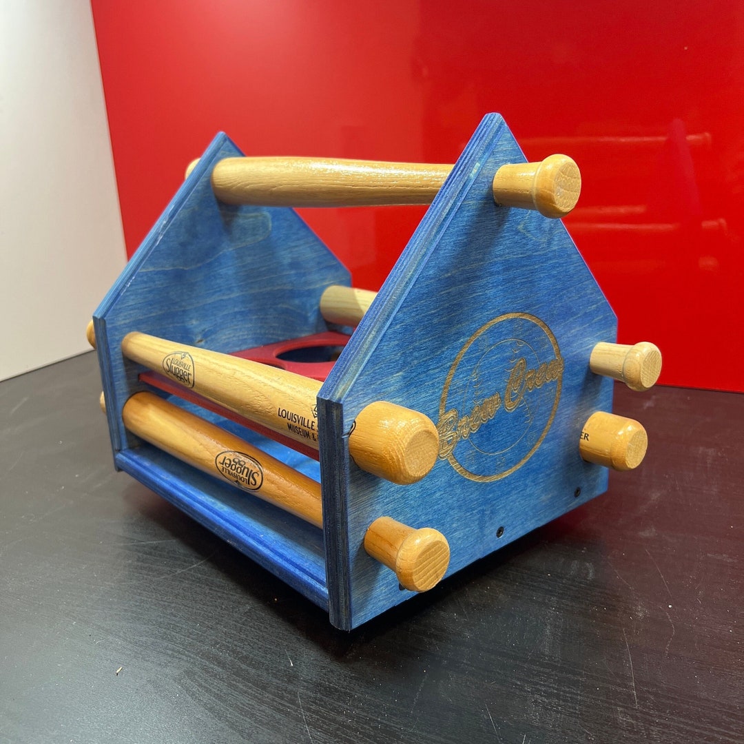 Baseball 6pack Beer Bottle/can Carrier Handmade Gift Team Colors Home Plate Ends mini Baseball