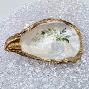 Greenery Arch -  Oyster Ring Dish, Wedding Favors and Place Cards, Bridal Shower Favors, Personalizable