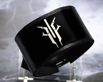 Destiny House of Devils handmade leather bracelet wrist / cuff