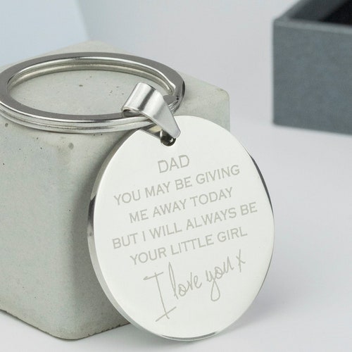 Giving Me Away Dad Wedding Day Keyring Father of the Bride Etsy UK