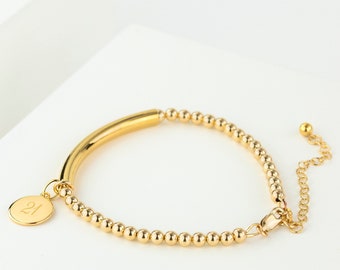 Yellow Gold Filled 21st Beaded Birthday Bracelet| 19cm | Lobster clasp | Extender chain | Gift Boxed | Special Birthday bracelet | Milestone