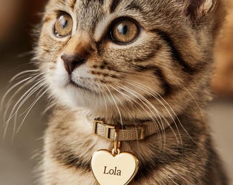 Engraved Gold Heart Pet ID Tag | Stainless Steel, Tarnish Free (18mm)