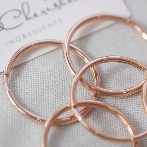 x10 pk Rose Gold Plated 30mm Split Rings, Keyring Rings, Splitrings, Large Jumprings, Stainless Steel, Rings, Handmade