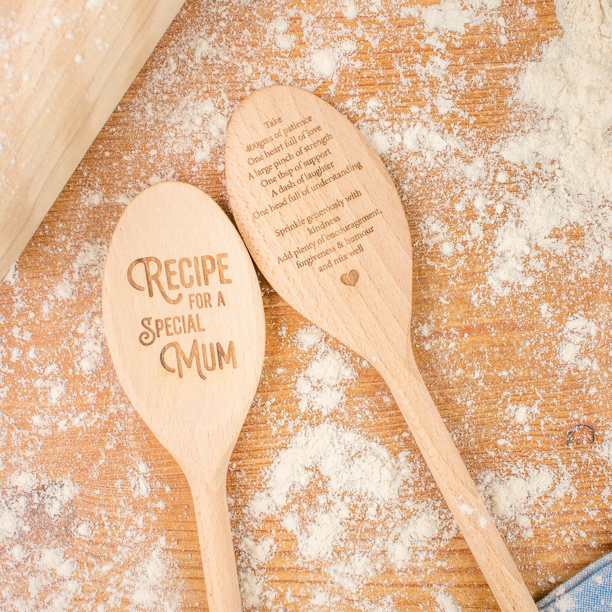 Personalized Christmas Gifts for Mom From Daughter Son - Mom Birthday Gifts  Women Mother's Day Gifts - Wooden Cooking Spoons with Funny Apron Kitchen