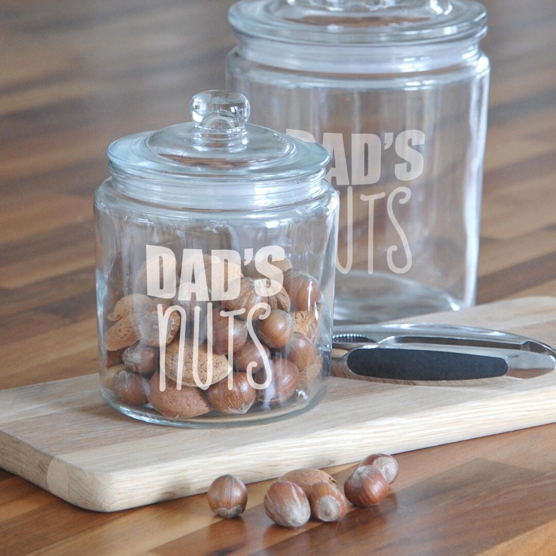 Personalised 'nuts' Glass Storage Jar Engraved Glass Etsy