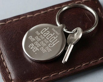 Bestest Daddy Ever Ever Ever Keyring, Personalized Keyring for Dad, Daddy Keyring, Father's Day
