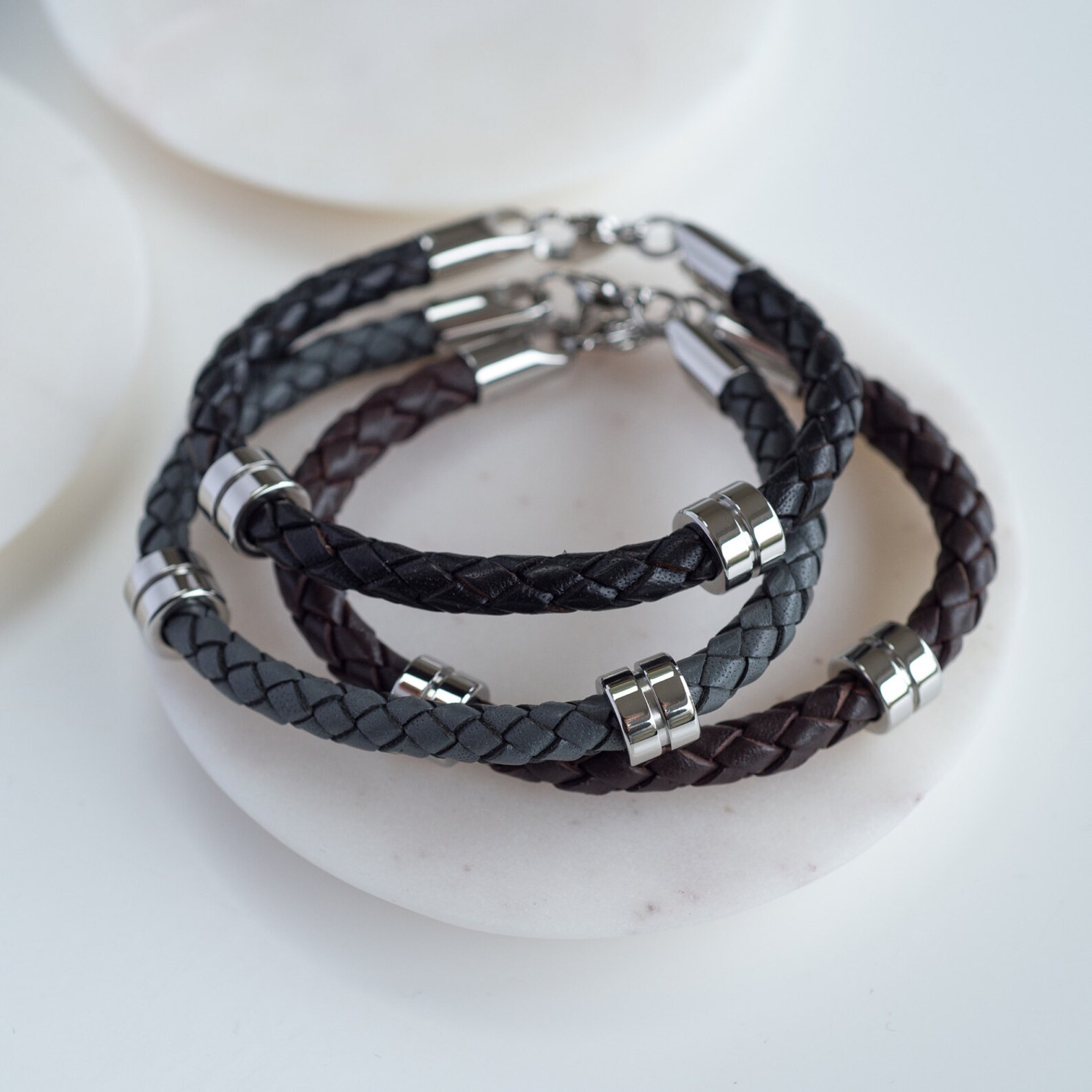 St Christopher Leather Wristband Men's Wristwear Travel Etsy UK