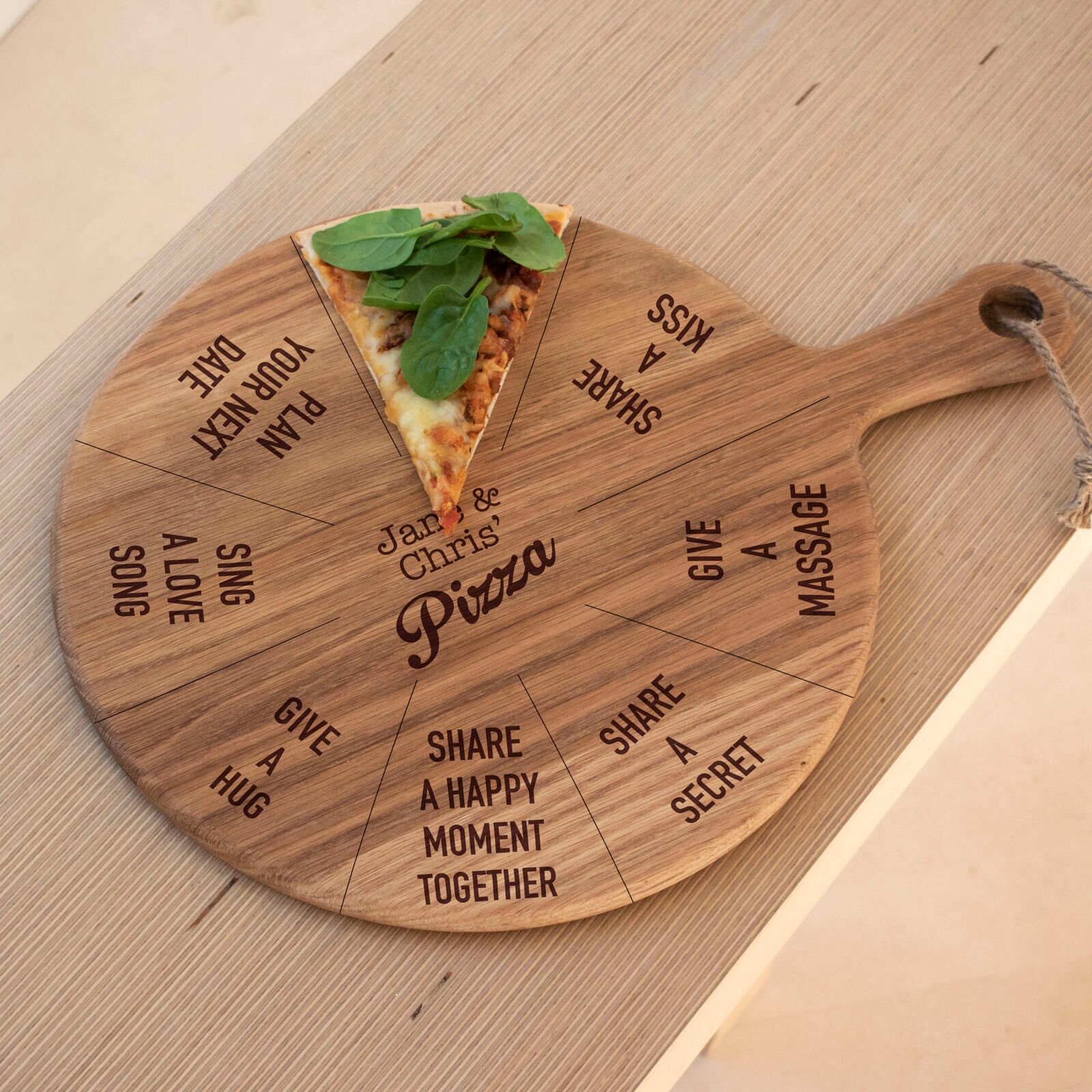 Romantic Pizza Server Board Personalised Acacia Wood Pizza Etsy Canada