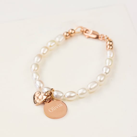 Pearl cheap christening bracelet