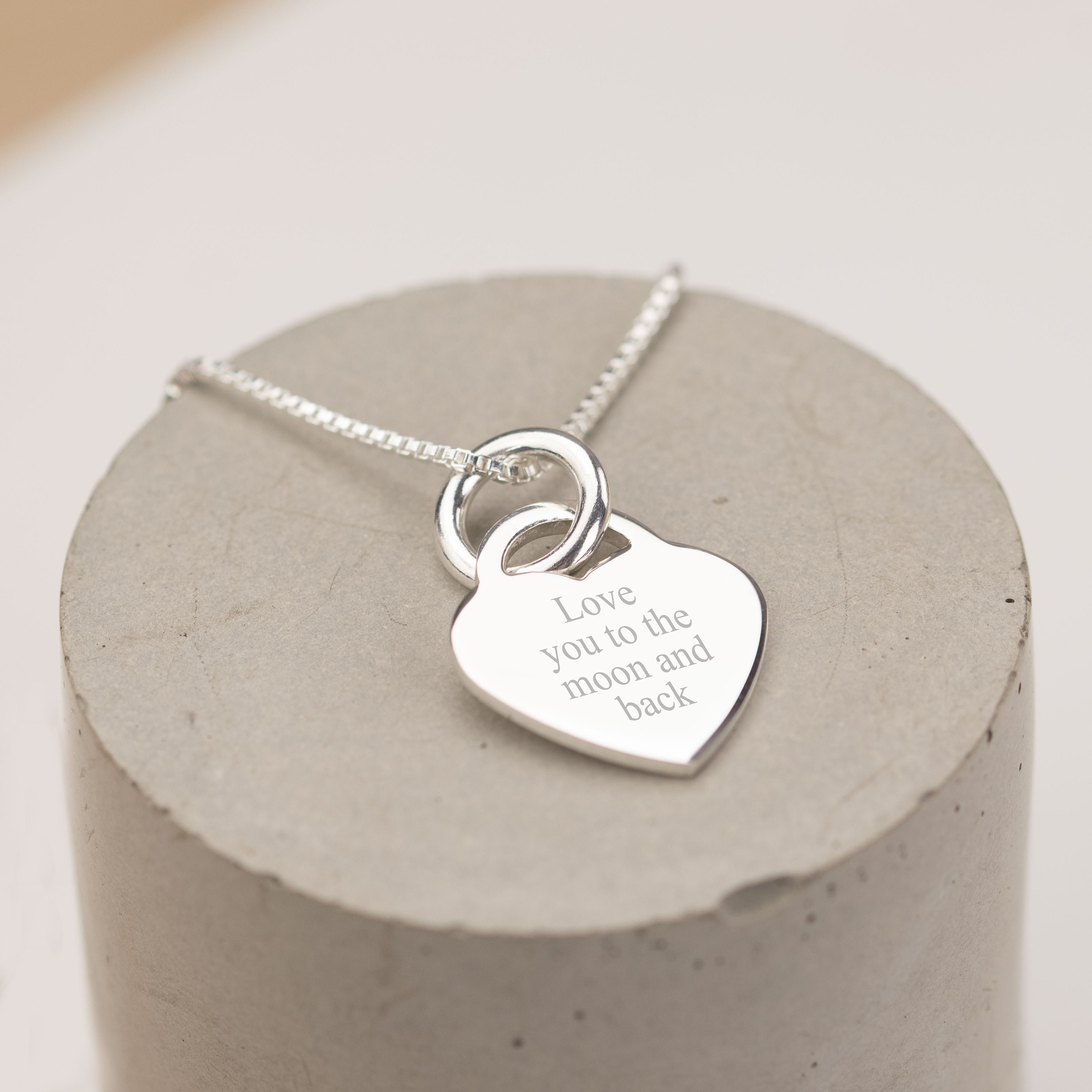 Personalized Necklace Love You To The Moon And Back Heart Necklace