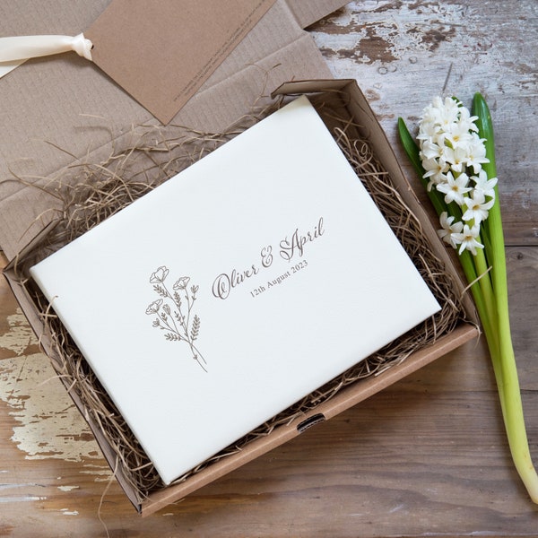 Ivory Plain Guest Book Etsy