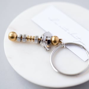 I'm Nuts About You Keyring, Keyring and Romantic Gift For Him, Nut Keyring, Brass, Stainless Steel, Gift Boxed image 1