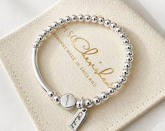 Sterling Silver 1st Birthday Baby Bracelet
