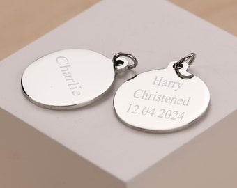 Stainless Steel Personalised Disc, 30mm, Quality Thick Engraved, durable polished stainless steel, long lasting | Any Wording