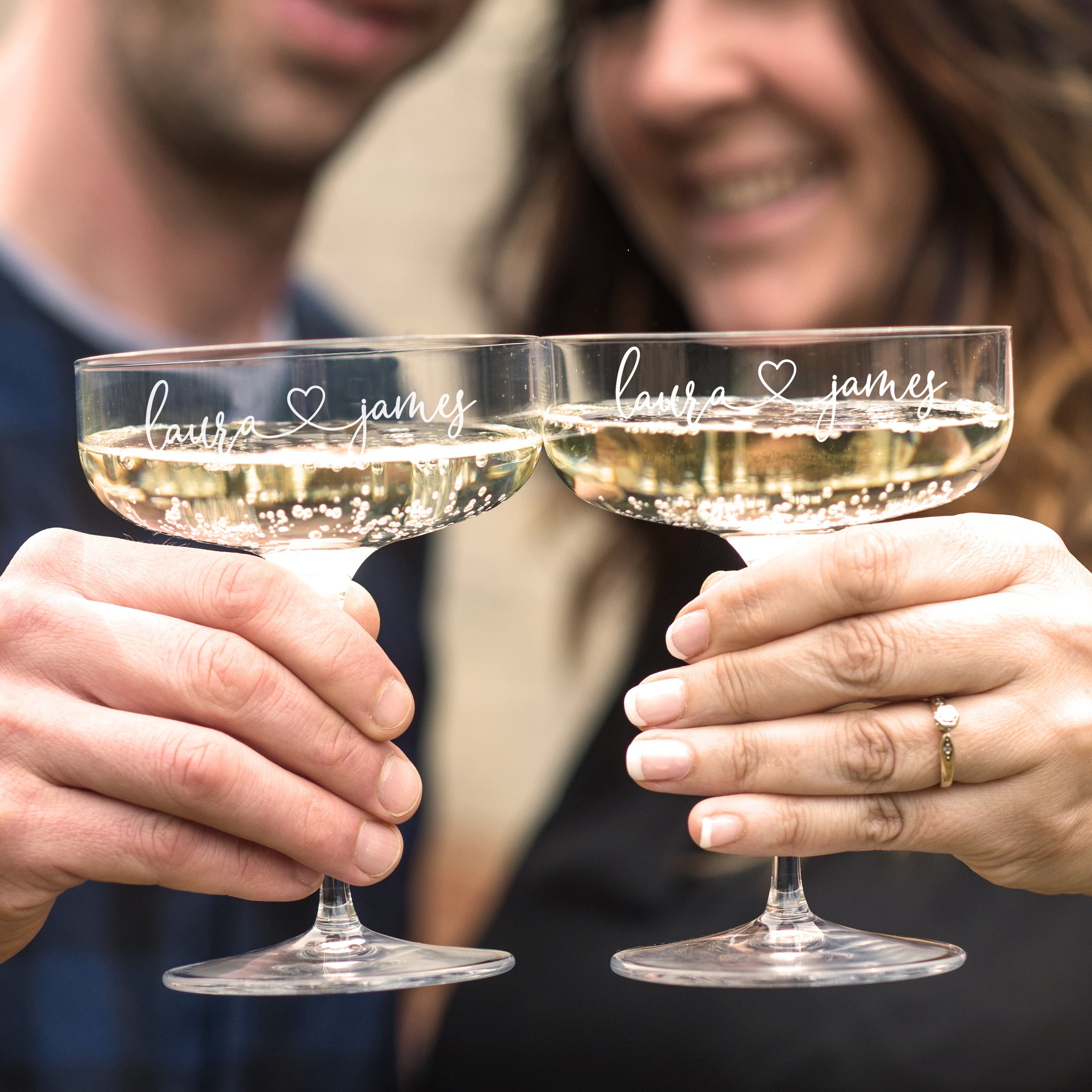 Crystal Couple's Champagne Coupe Glass Set Champagne - Etsy