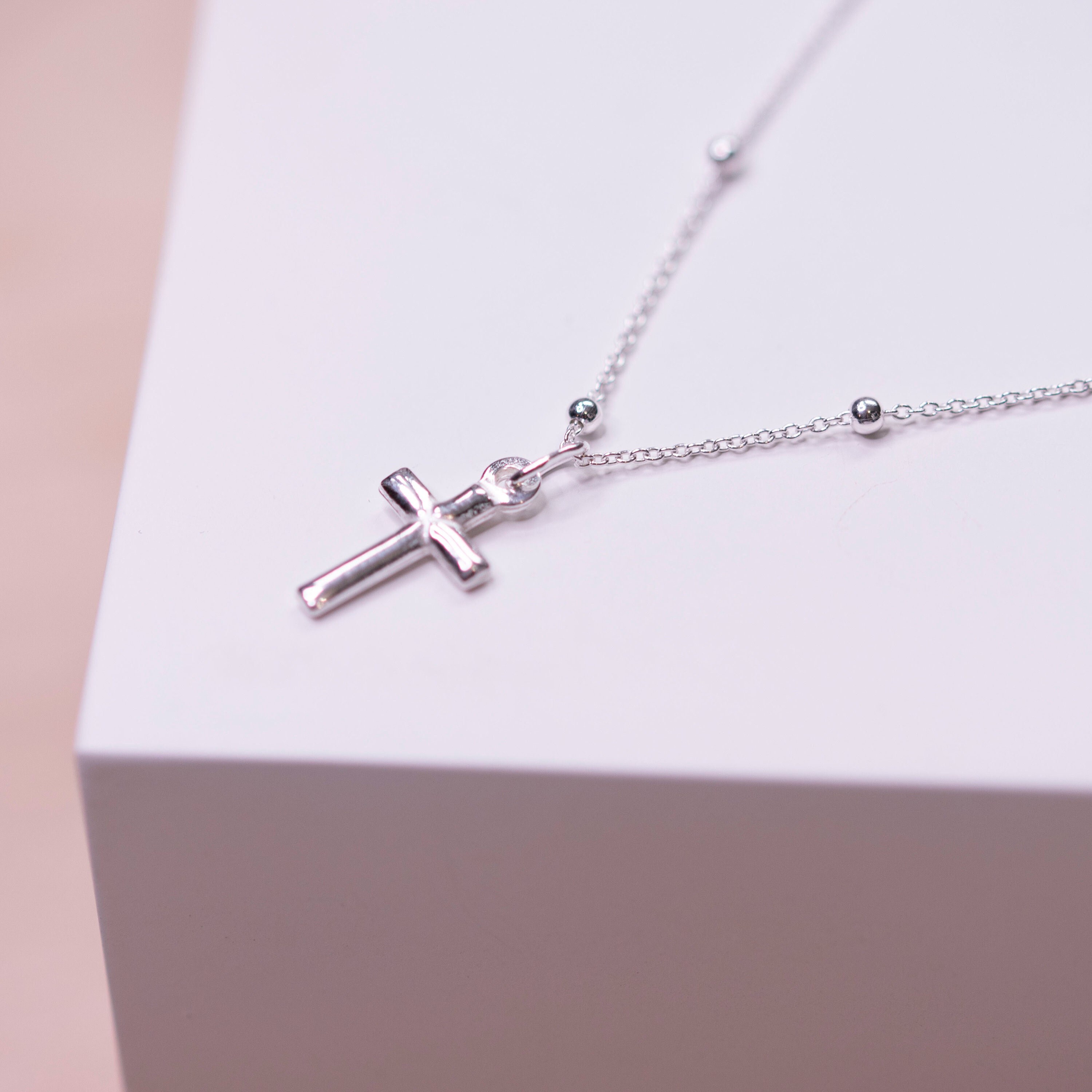 Girls' Teenie Tiny Cross Sterling Silver Necklace - In Season Jewelry
