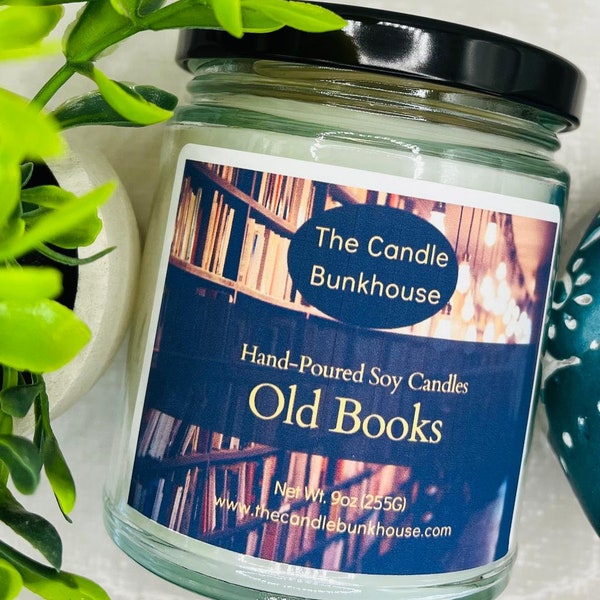 Old Books, 9oz Soy Candle, Bookish Candle, Literacy Candle, Candles For Book Lovers, A Walk In The Library, Book Worm Candle
