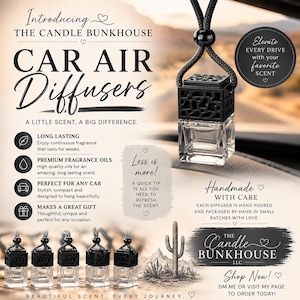 Difusor de ar masculino para carro | Aromatizador de carro suspenso | Mármore gelo escuro e ardósia | Fragrância automotiva artesanal de longa duração | Presente para ele