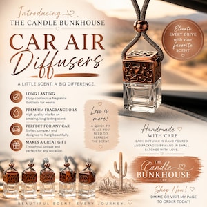 Difusor colgante para coche para mujer / Ambientador para coche / Aroma Pink Sands & Hello Beautiful / Regalo para coche nuevo para ella / Bonito accesorio para coche