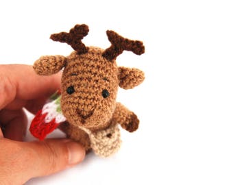 REINDEER Ornament to fill Advent Calender, Miniature Holiday Figurine, Tiny Stocking Filler, Christmas Countdown Calendar Stuffer, Kids Toy