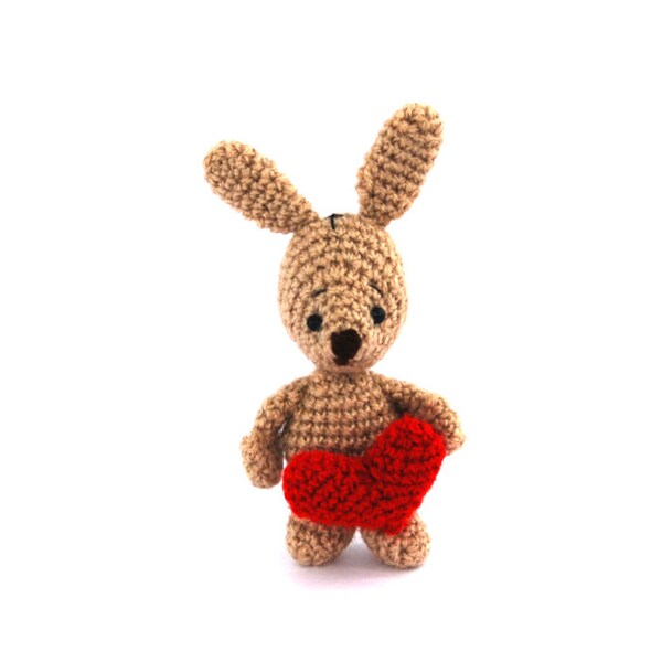 SOME BUNNY LOVES you, bunny plush with Crochet Heart, gift from husband, gift for girlfriend, amigurumi bunny, stuffed rabbit, handmade toy