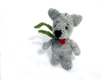 tiny wolf, crochet wolf, amigurumi wolf, gray wolf doll, little soft toy, miniature wolf doll, collectible animal