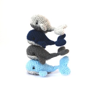 Tiny WHALE soft figurine, NAUTICAL room decor, soft toy for boys, miniature whale, OCEAN nursery decor, summer vacation toy, baby fish doll
