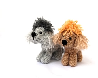 POODLE crochet doll, silver poodle and champagne poodle, miniature dog, gift for dog lovers, boho gift, tiny soft dog, creepycute gift