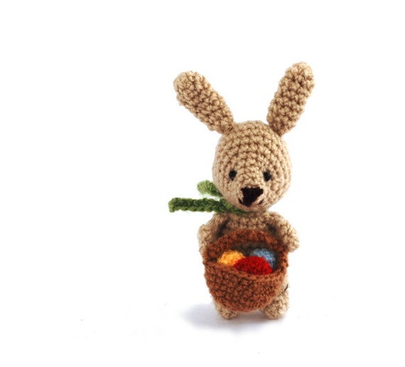 Items similar to MINIATURE BUNNY, tiny bunny with Easter basket