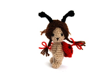 crochet ladybug, little ladybug doll, insect doll, ladybug collectible, miniature ladybug, amigurumi ladybug, stuffed ladybug, small bug