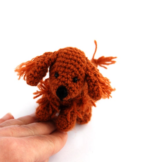 Irish SETTER Crochet Dog Tiny Red Setter Miniature Dog