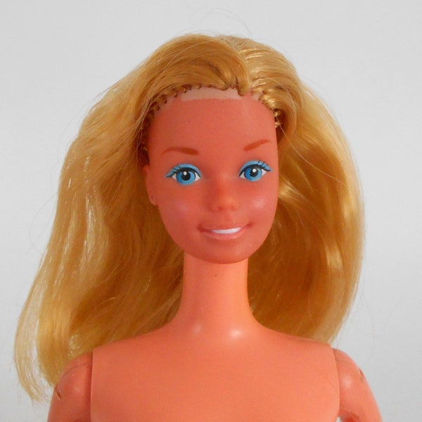 Superstar Barbie Doll Blonde Hair Pink Skin Smiling Face Fashion Doll 1970s -Flaws-