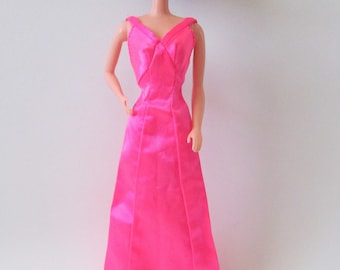 Original Superstar Barbie Doll Dress Pink Satin 70s Doll Gown