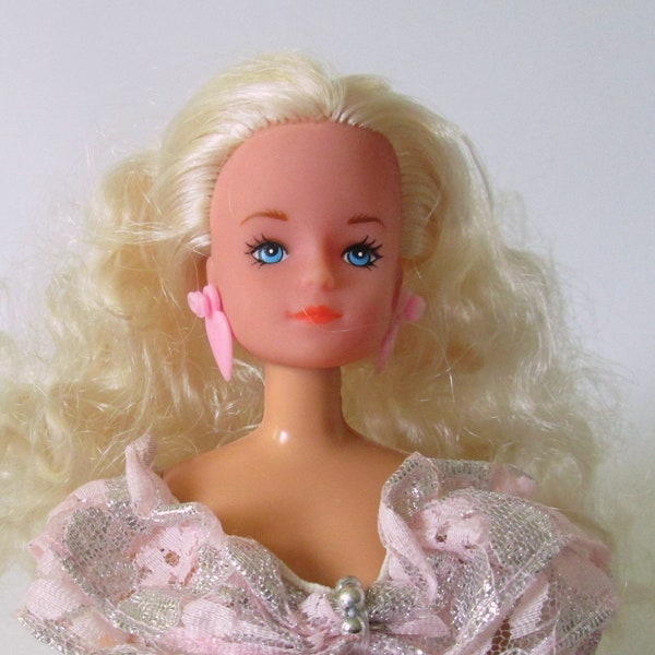 Creata Doll Blonde Princess Fashion Doll Barbie Clone With Dress Heart Earrings 1980s