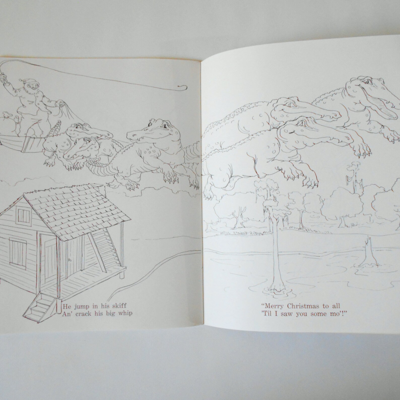 Christmas Coloring Book Cajun Night Before Christmas 1983 - Etsy