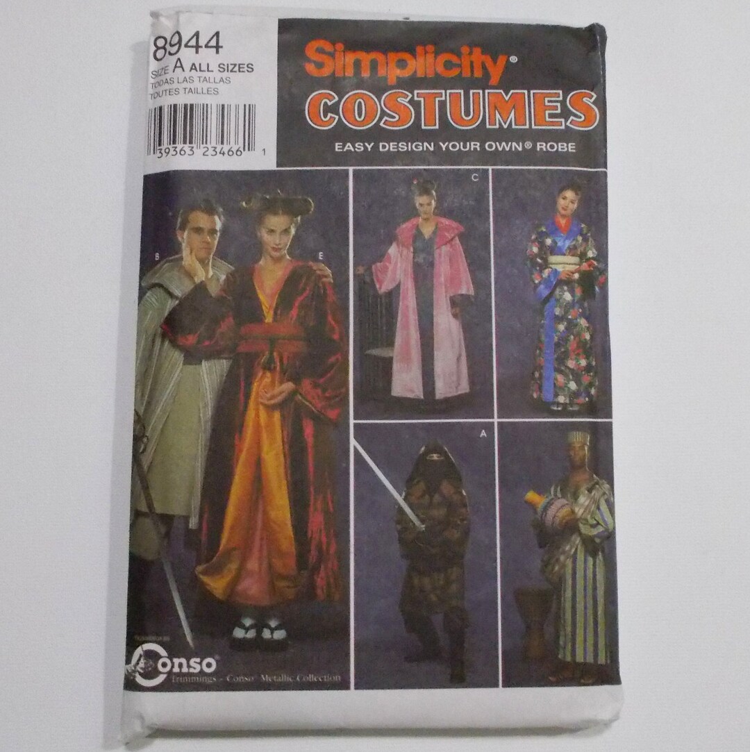 Ninja Robe Designs Simpicity 8944 Sewing Pattern Costume Pattern Robes Star Wars Jedi ...