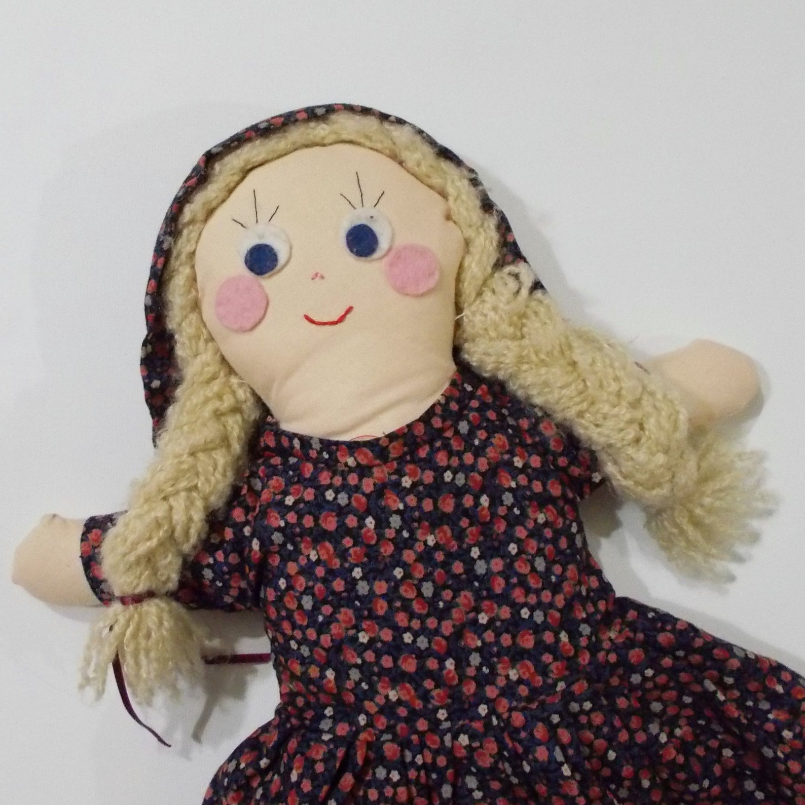 Vintage Handmade Cloth Pajama Bag Doll Calico Fabric Lace Trim Etsy