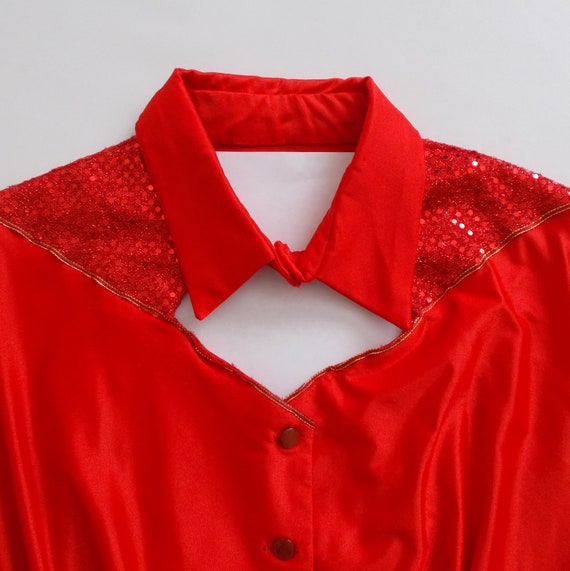 Vintage Women's Handmade Disco Western Shirt Cut O