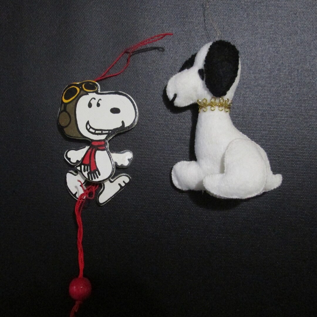 Peanuts Ornaments Snoopy Christmas Ornament Lot Wood Ace Pilot Snoopy