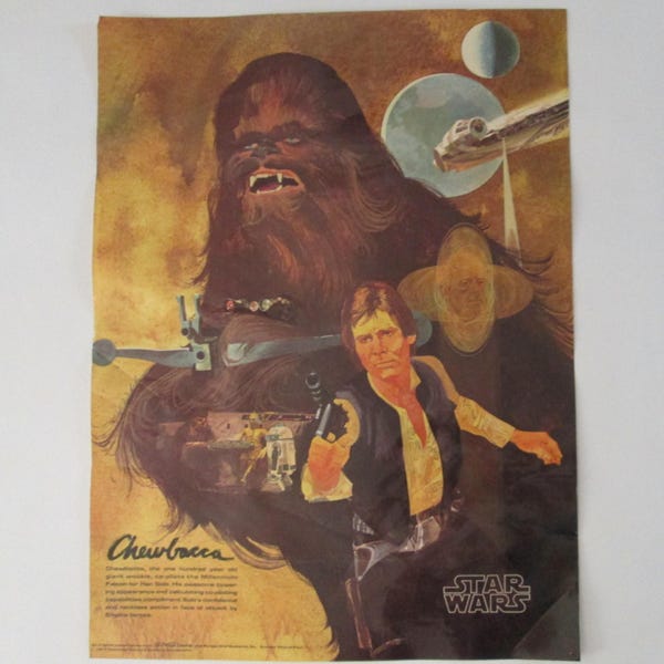 Coca Cola & Burger Chef Star Wars Promo Poster Chewbacca Han Solo Sci-fi Art #4