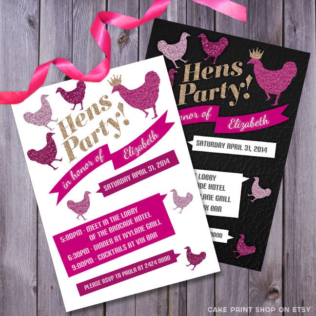hen party invite hens invitation hens printable Etsy
