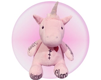 Heart Surgery Gift - Personalized Unicorn Scar Buddy - Heartiversary Gift - CHD Awareness gifts for kids - Heart Warrior Stuffed Animals