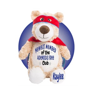 Adenoid Surgery Gift - Personalized Adenoidectomy Surgery Bear - Get Well Soon Gift Package - Gift for Child Adenoid Surgery - Hospital Gift