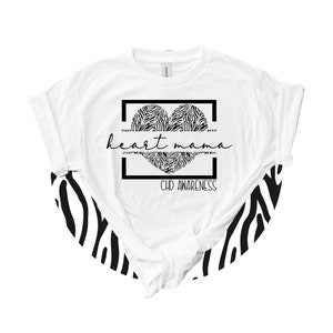 Heart Mama Shirts - CHD Awareness Shirt - Short or Long Sleeve CHD Shirt - Heart Mom Shirt - Women&#39;s Graphic Tee - Animal Print CHD Clothing