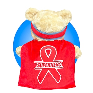 Childhood Cancer Gifts - Personalized Cancer Teddy Bear, Different Colors Available, Cancer Awareness Gift, Get Well Soon, Leukemia Presents image 3